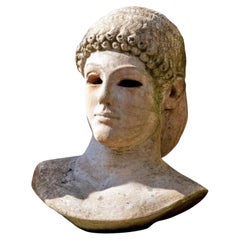 Antique Apollo Di Piombino Del Louvre, Bust in Terracotta, Early 20th Century