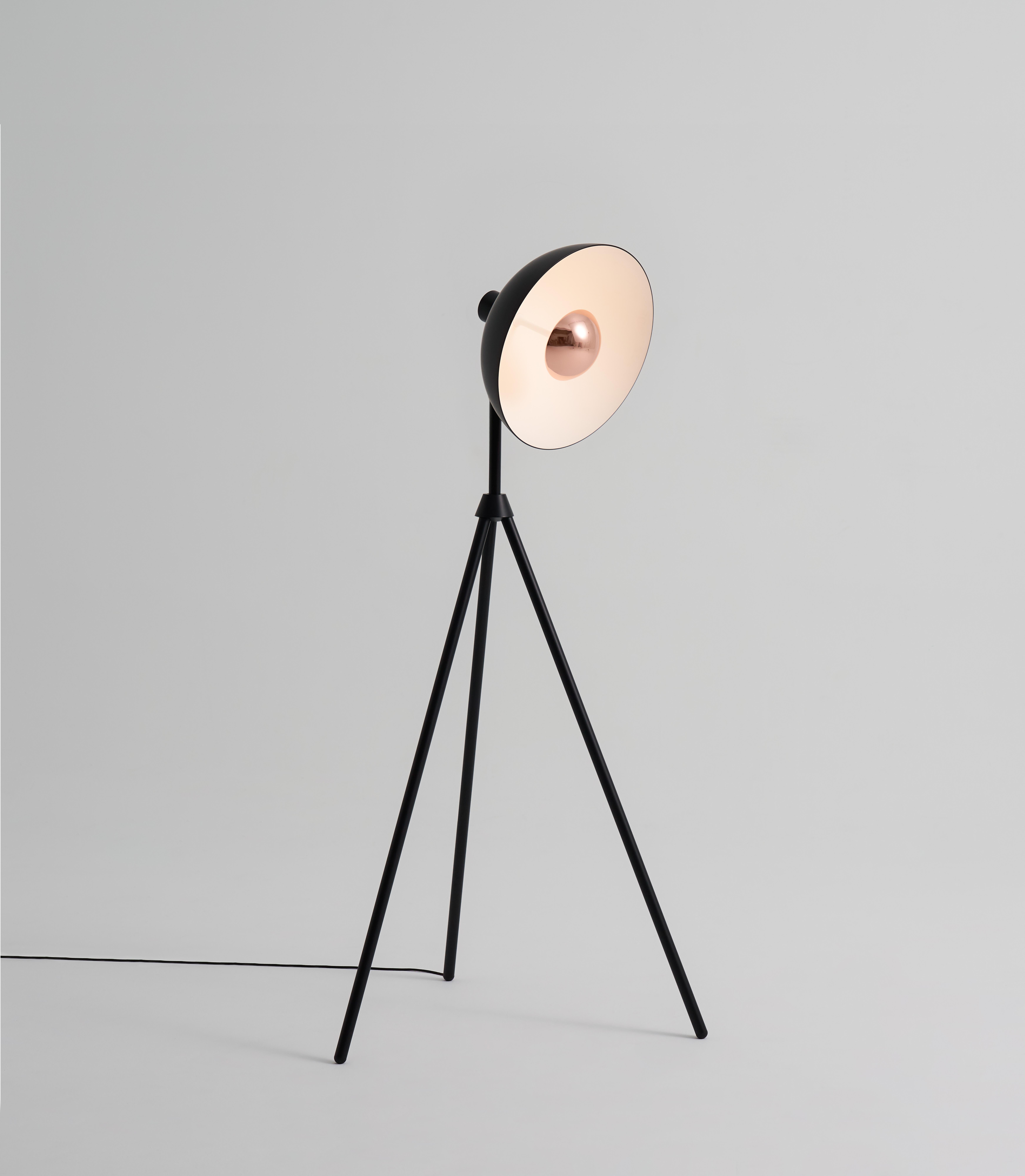 Apollo Floor Lamp, 'Black + Copper' In New Condition For Sale In Renton, WA