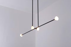 Apollo Four Chandelier - Contemporary Matte Black Linear LED Light Fixture