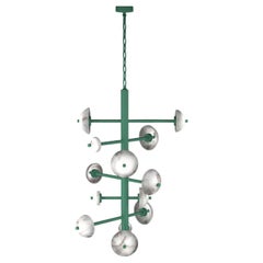 Apollo Freedom Green Metal Chandelier by Alabastro Italiano