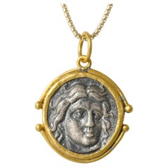 Apollo, God of Fine Arts & Music with Apollo's Rose on Back, 24K and Silver