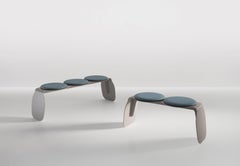Apollo I Contemporary Bench in Metal and Fabric