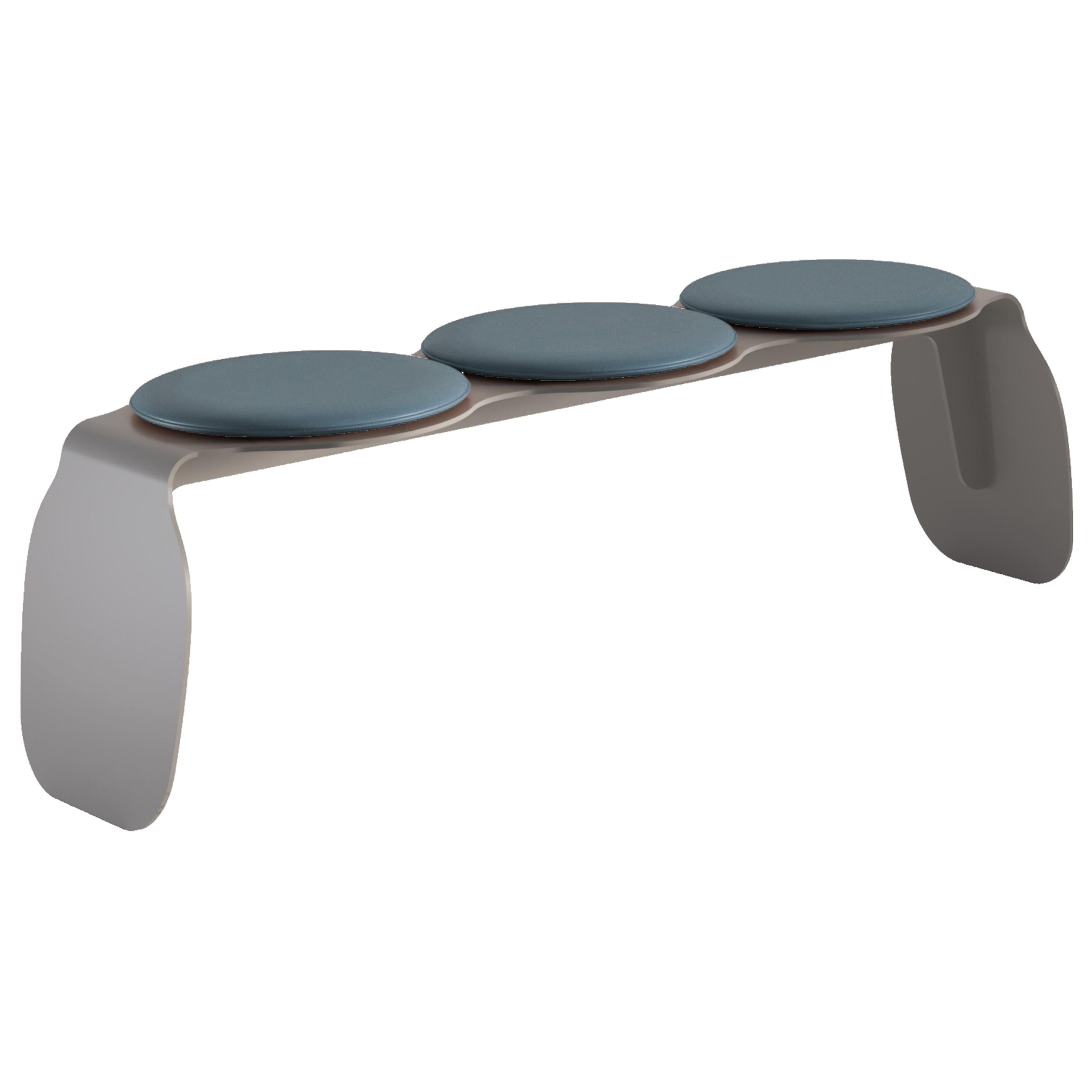 Apollo III Contemporary Bench in Metal and Fabric
