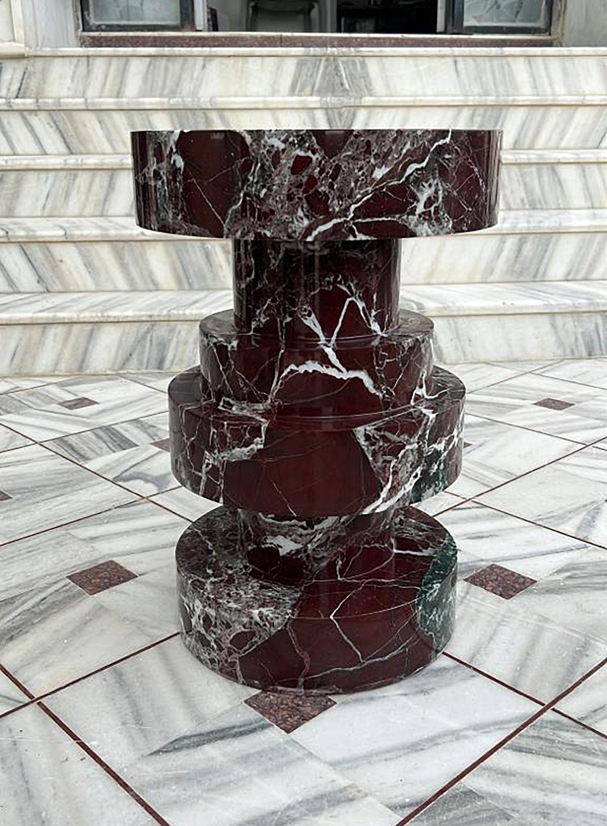 Hand-Crafted Apollo Marble End Table For Sale