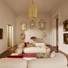 Apollo Pink Murano Glass Mirror by Fratelli Tosi