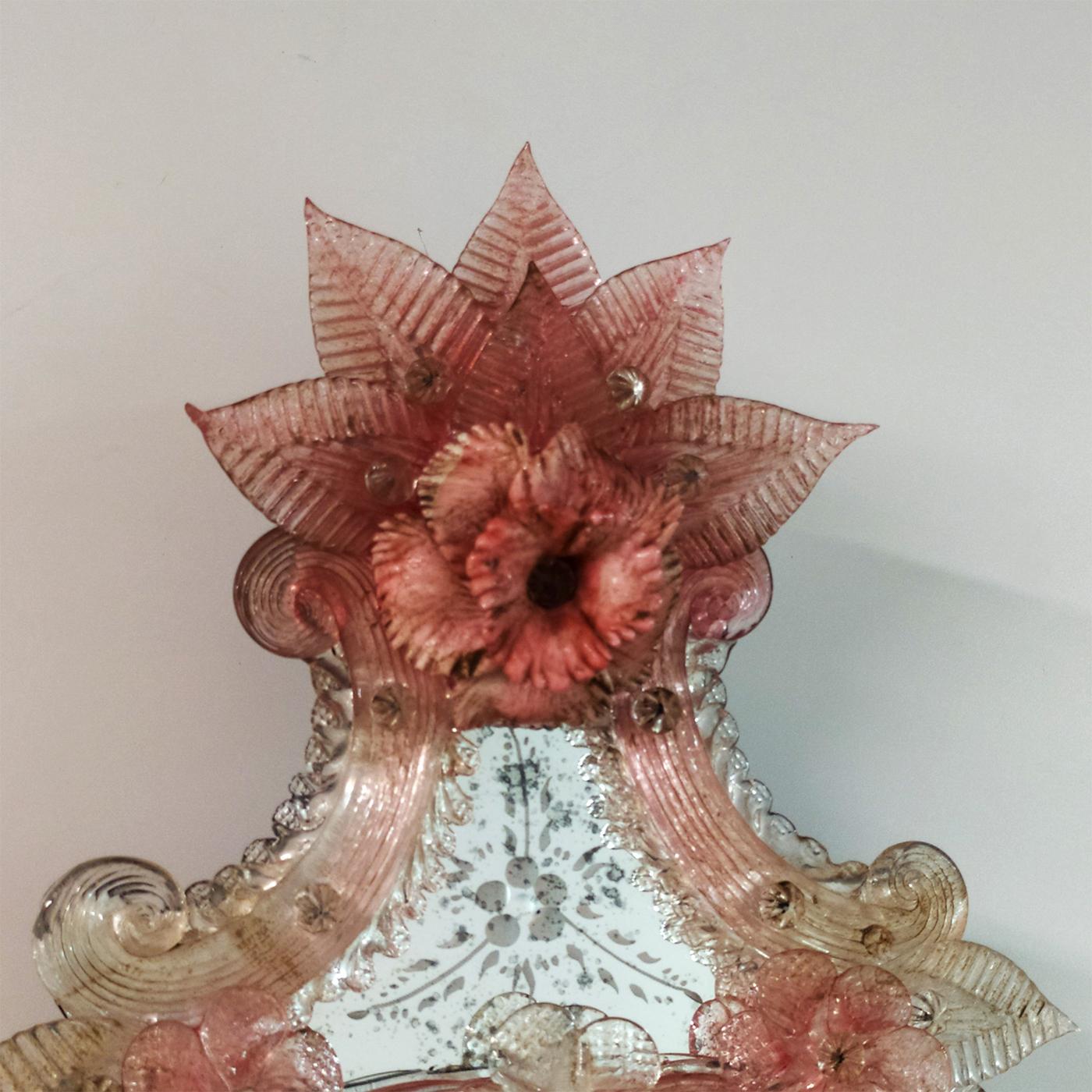 Apollo Pink Murano Glass Mirror by Fratelli Tosi In New Condition For Sale In Milan, IT