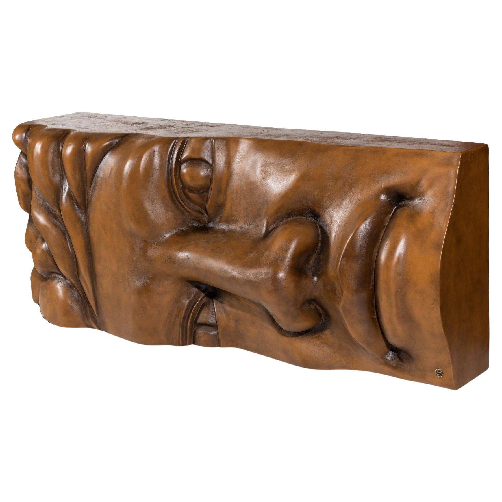 Apollo Roman Sculptural Console Table in Terracotta Mortar Finish by MainGUILTY For Sale
