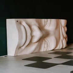Apollo Roman Sculptural Console Table in White Mortar Finish by MainGUILTY