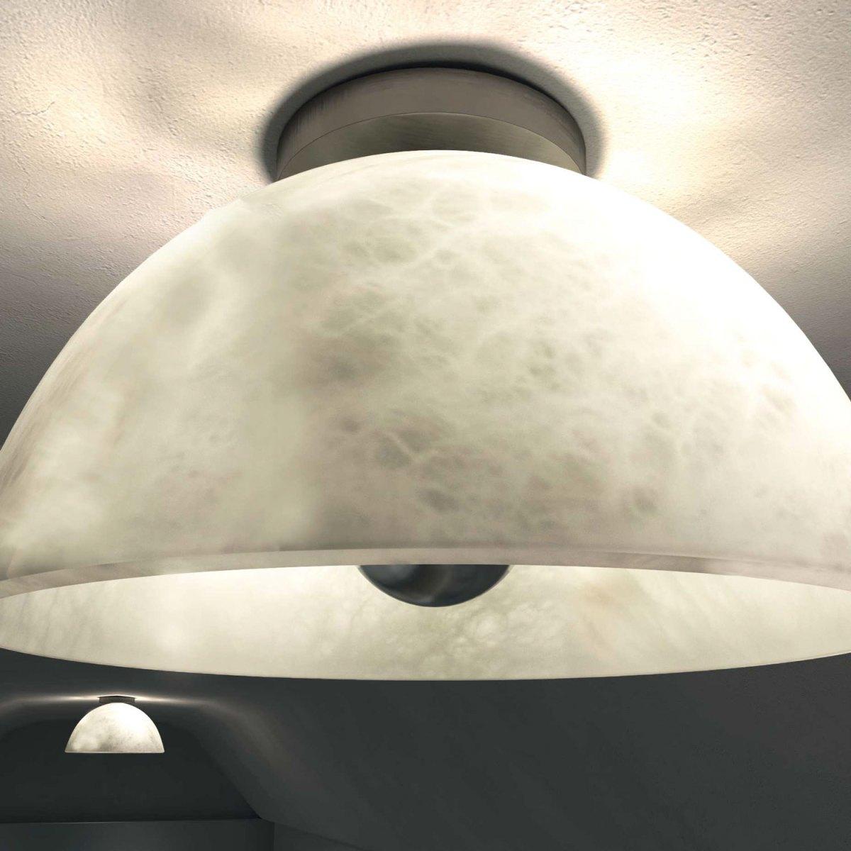 Altro Lampada da soffitto in metallo Apollo Ruggine Of Florence di Alabastro Italiano in vendita