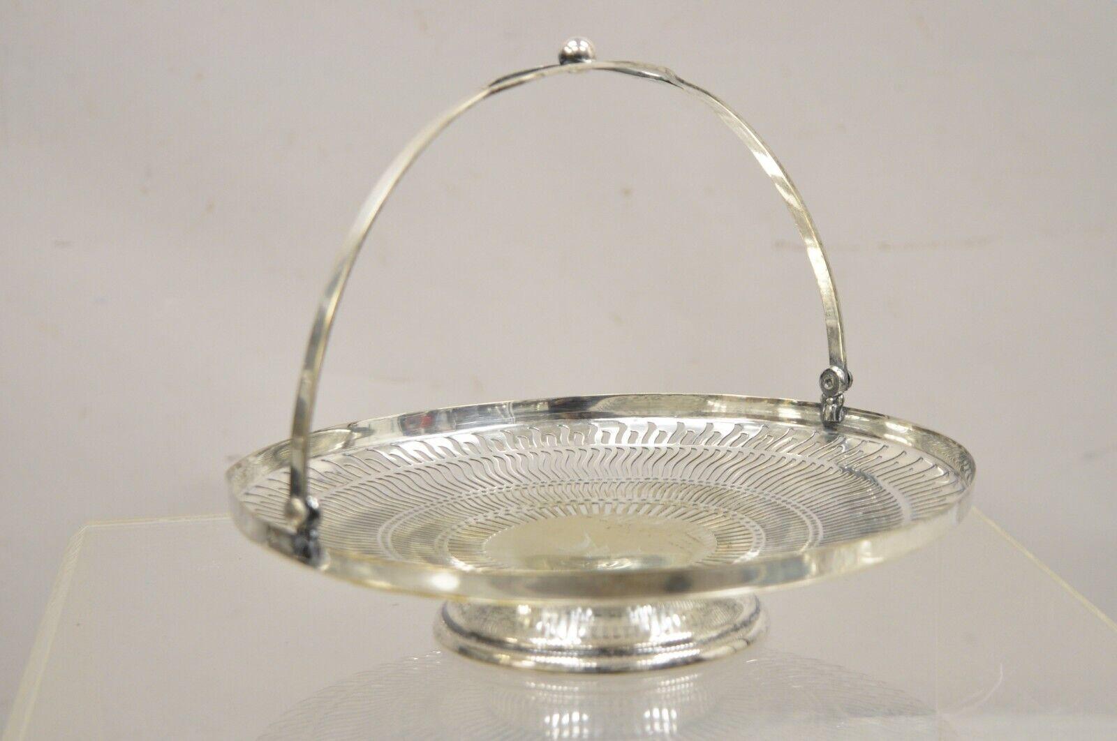 Apollo Sheffield USA Silver Plated Nickel Silver Reticulated Basket w Handle For Sale 3