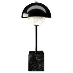 Lámpara de mesa Apollo de metal negro brillante by Alabastro Italiano