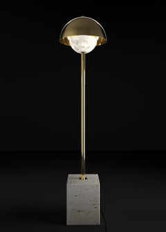 Apollo Shiny Gold Metal Floor Lamp by Alabastro Italiano