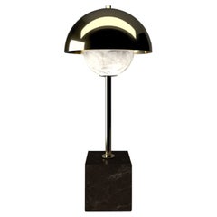 Lámpara de mesa Apollo de metal dorado brillante by Alabastro Italiano