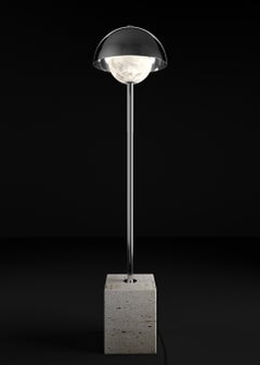 Apollo Shiny Silver Metal Floor Lamp by Alabastro Italiano