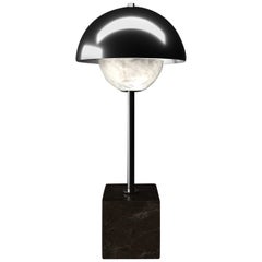 Lámpara de mesa Apollo de metal plateado brillante by Alabastro Italiano