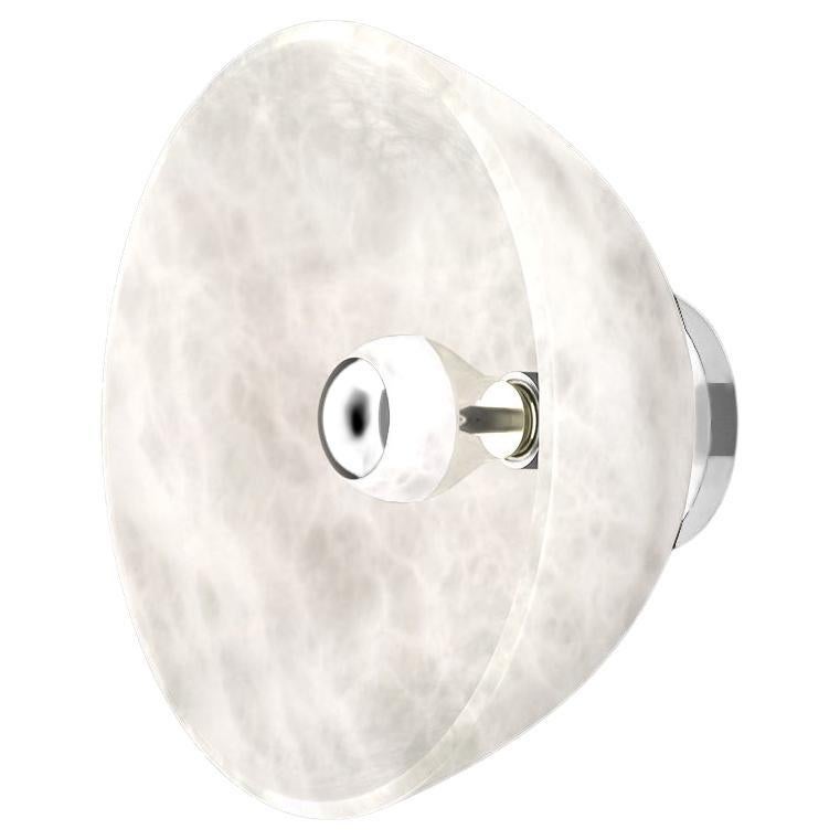 Apollo Shiny Silver Metal Wall Lamp by Alabastro Italiano For Sale