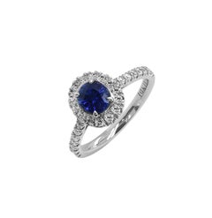 Apollo Espectacular Anillo Zafiro Azul Platino - 1,12ct Zafiro Azul Sin Tratar