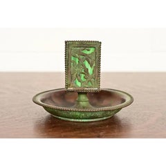 Apollo Studios Arts & Crafts Grapevine Bronze Ashtray With Matchbox Holder