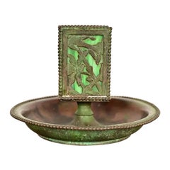 Apollo Studios Arts & Crafts Grapevine Bronze Ashtray With Matchbox Holder