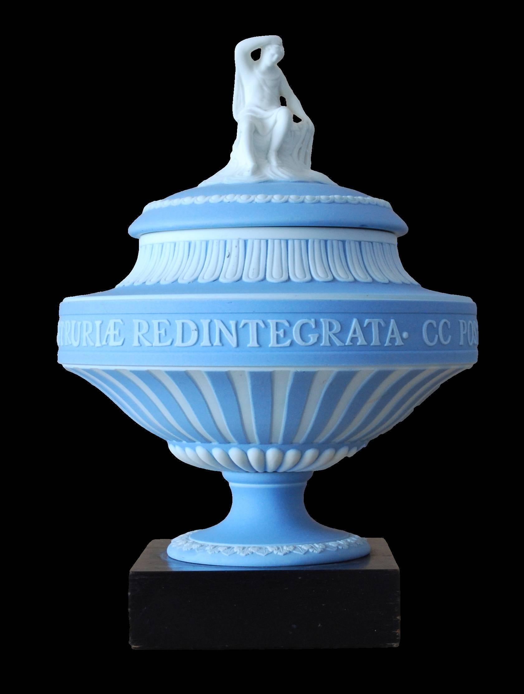 English Apollo Vase, for the Wedgwood Bicentenary 'Pale Blue Jasper, ' Wedgwood, 1930