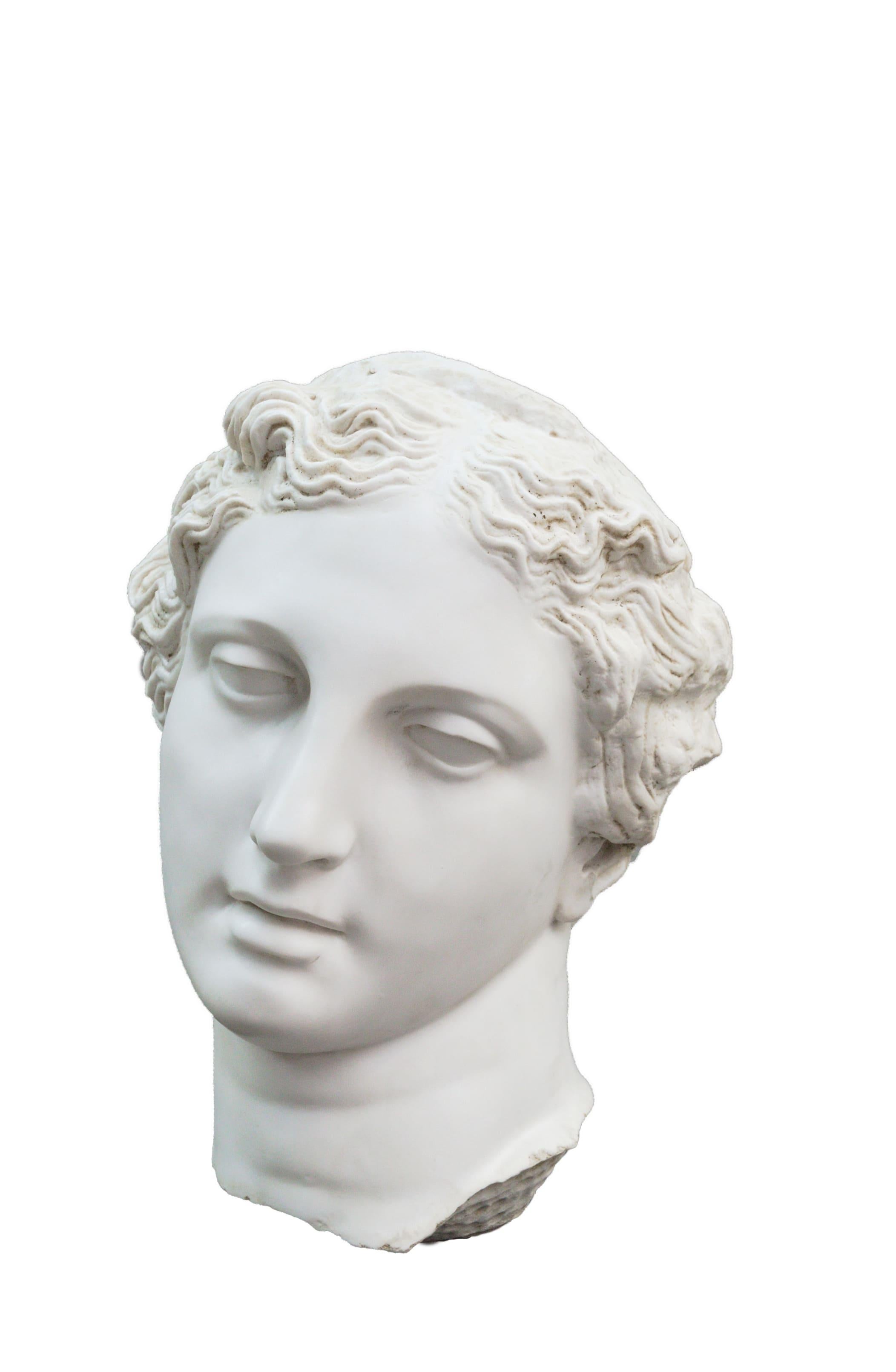 Statua del Busto di Apollon realizzata con polvere di marmo compresso 'Museo di Istanbul' in vendita 4