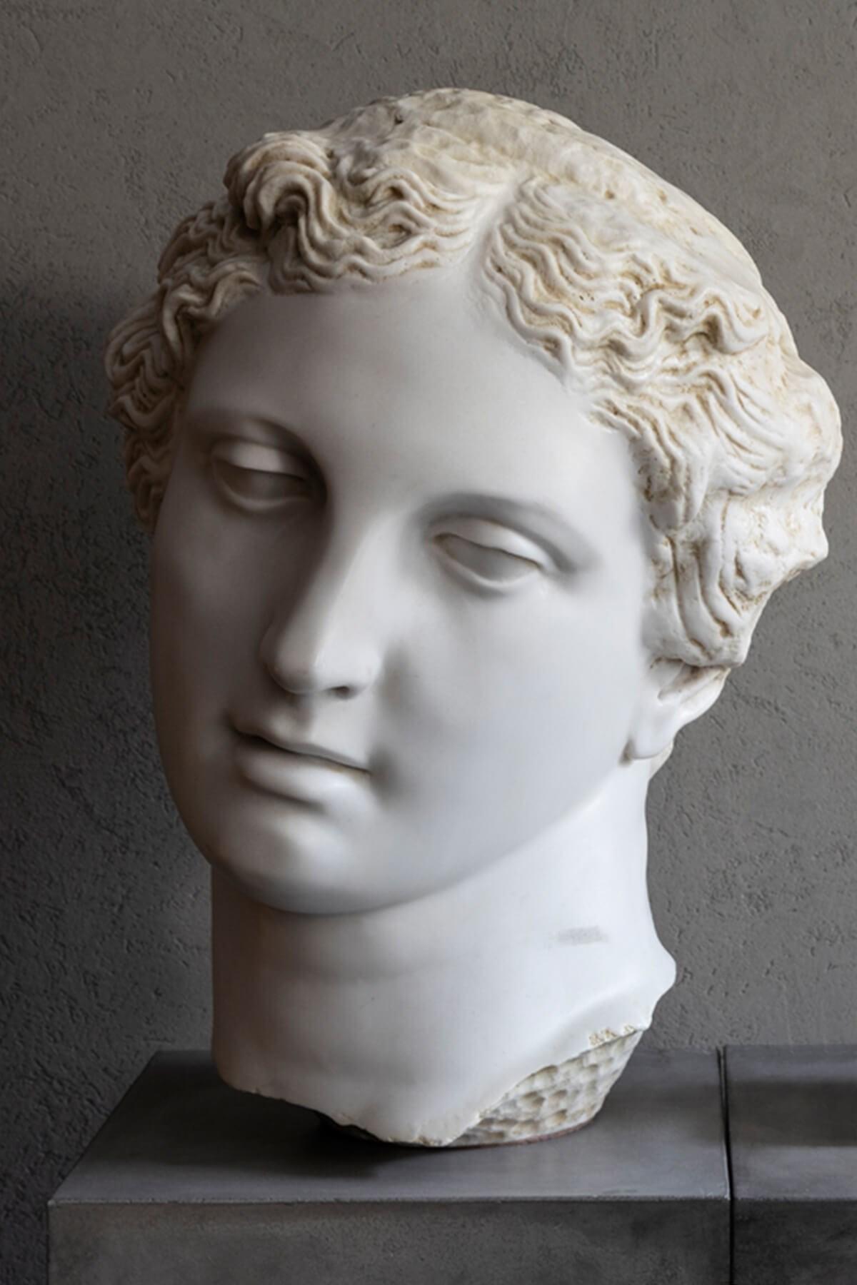 Classical Greek Apollon Bust Statue Made with Compressed Marble Powder 'Istanbul Museum' For Sale
