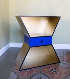 Contemporary Sculptural Cabinet Gold Apollon Wood by Chapel Petrassi