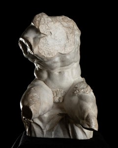 Sculpture figurative de torse de Belvédère de style Grand Tour  plâtre du XXe siècle XXe siècle XXe