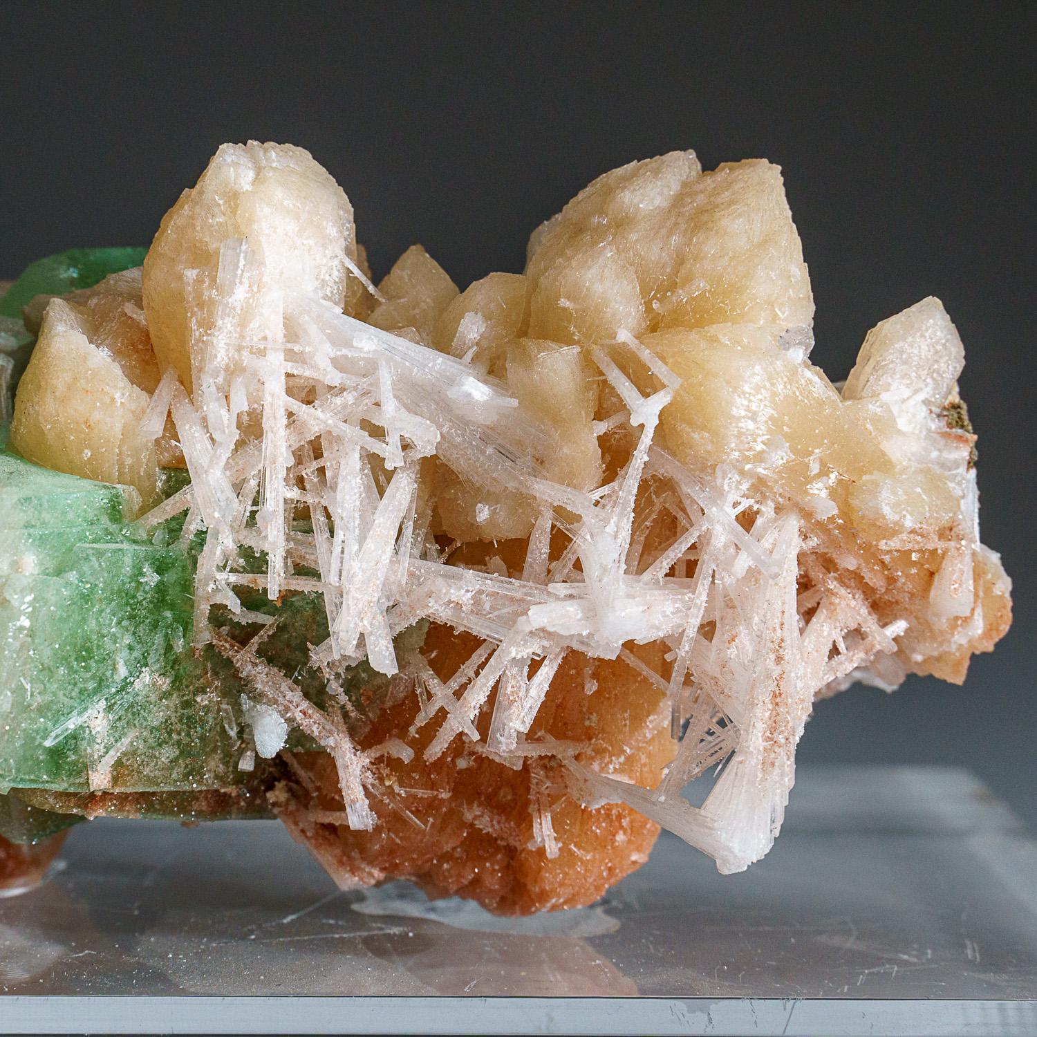 Crystal Apophylite and Stilbite with Scolecite from Lonavala Quarry, Pune District, Maha For Sale