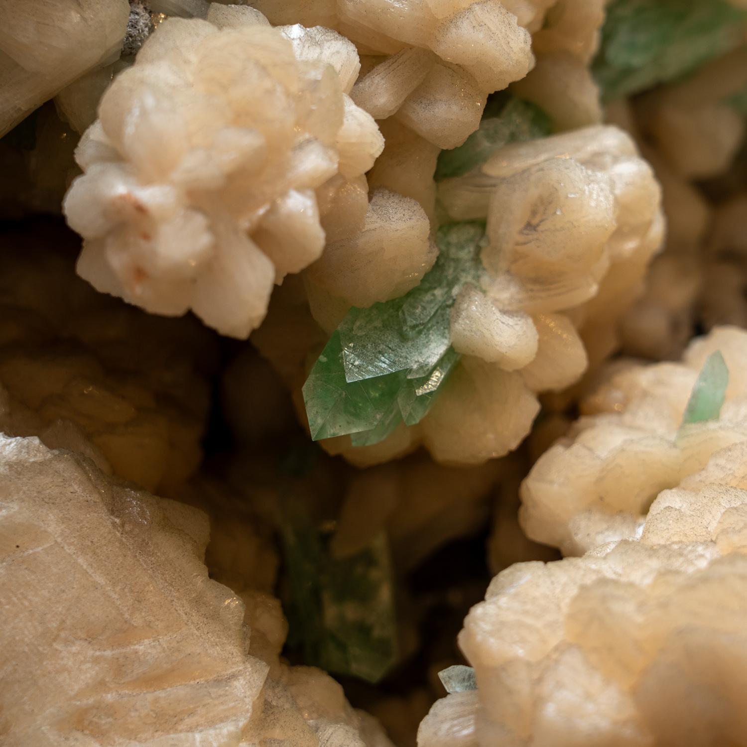 Apophyllite Crystals on Stilbite from India For Sale 4