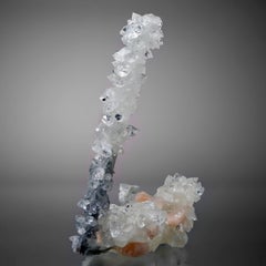 Apophyllite "Lollipop" with Calcite over Agate Stalactite