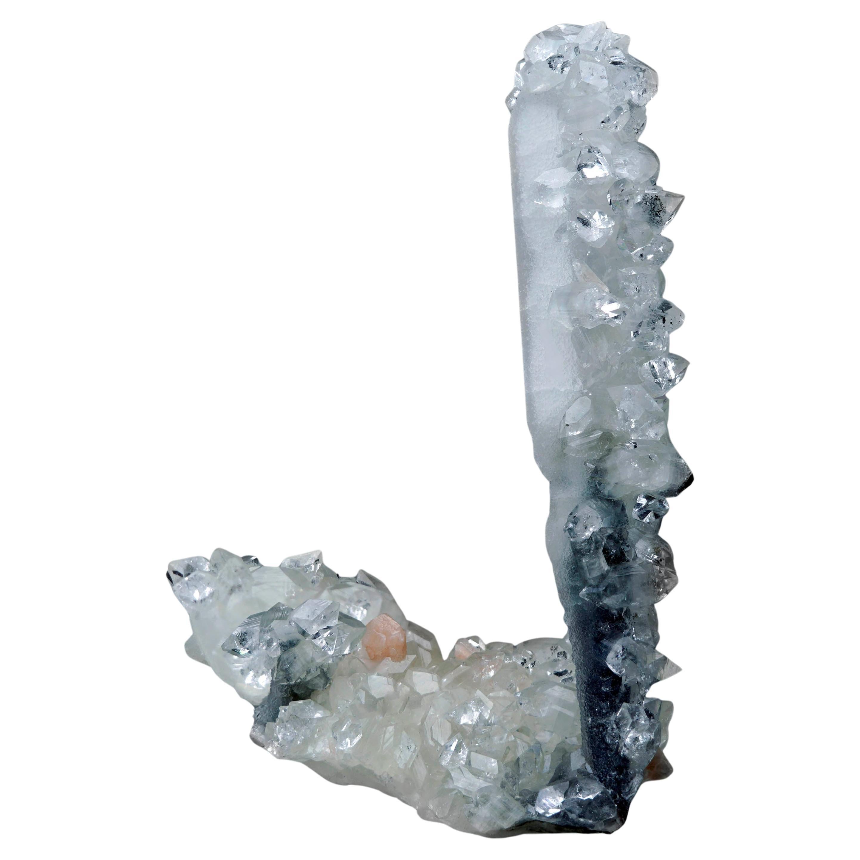 Apophyllite "Lollipop" with Calcite over Agate Stalactite