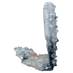 Apophyllite "Lollipop" with Calcite over Agate Stalactite