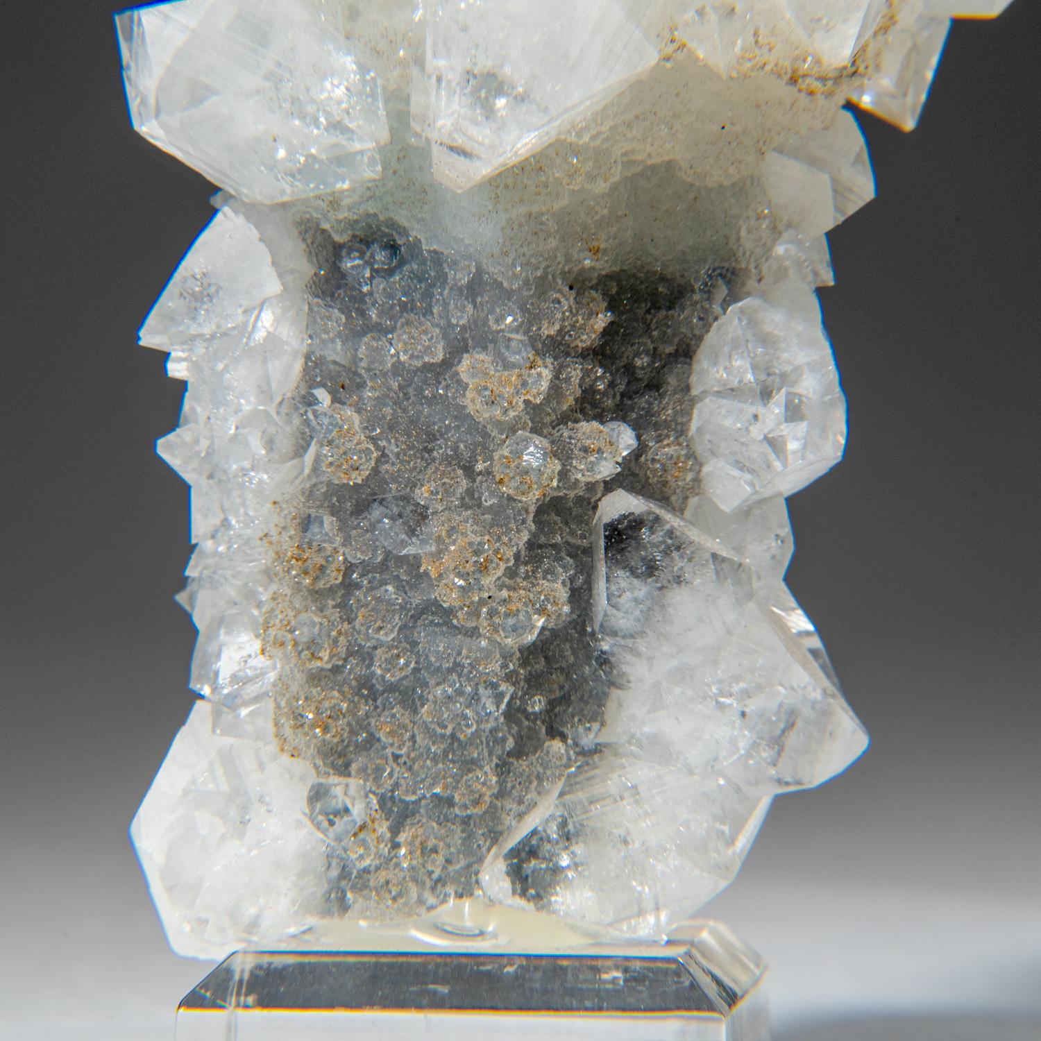 Contemporary Apophyllite on Calcite Druzy Pseudomorph from Jalgaon, Maharashtra, India For Sale