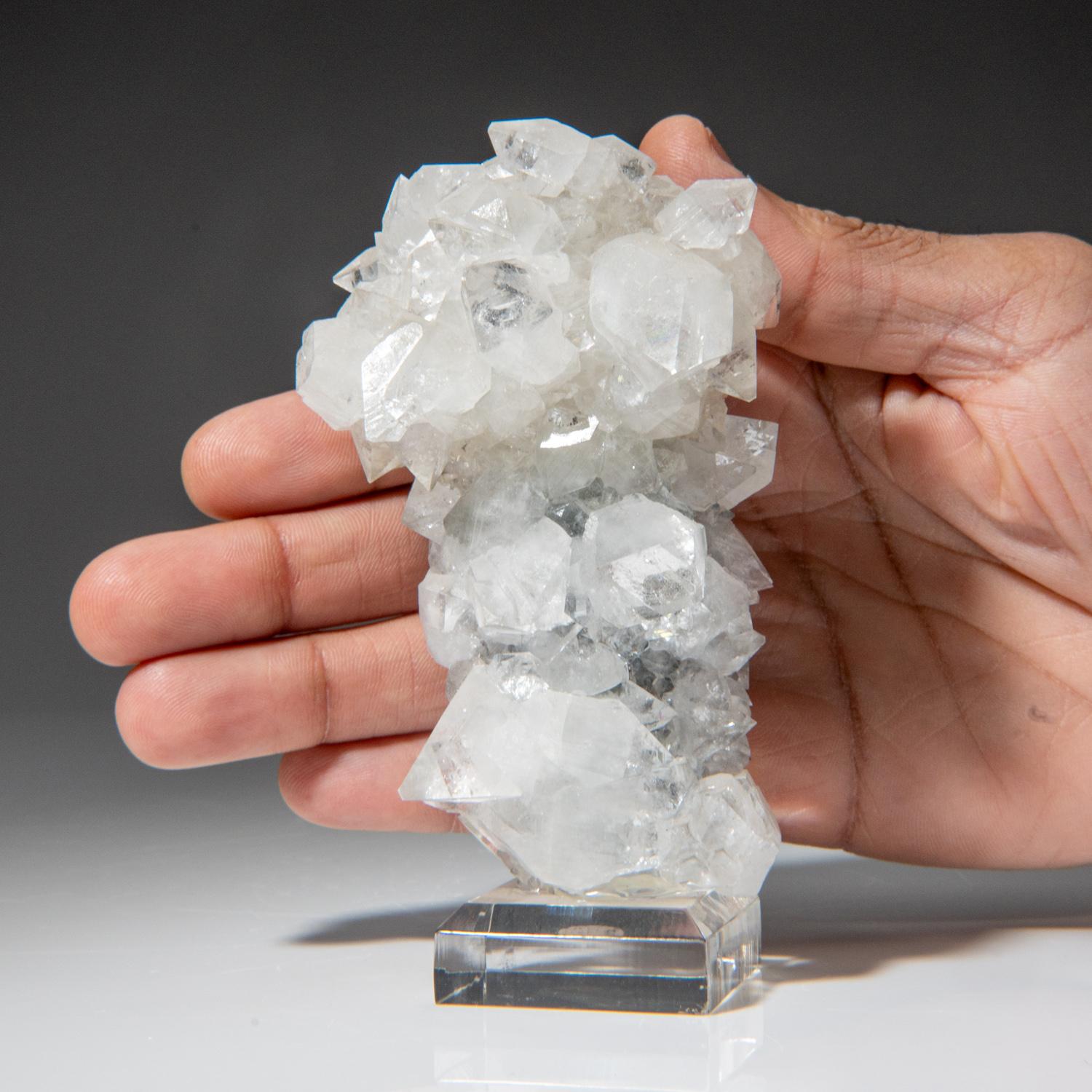 Crystal Apophyllite on Calcite Druzy Pseudomorph from Jalgaon, Maharashtra, India For Sale