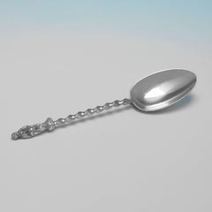 'Apostle' Antique Edwardian Sterling Silver Tea Spoons & Tongs, London 1905