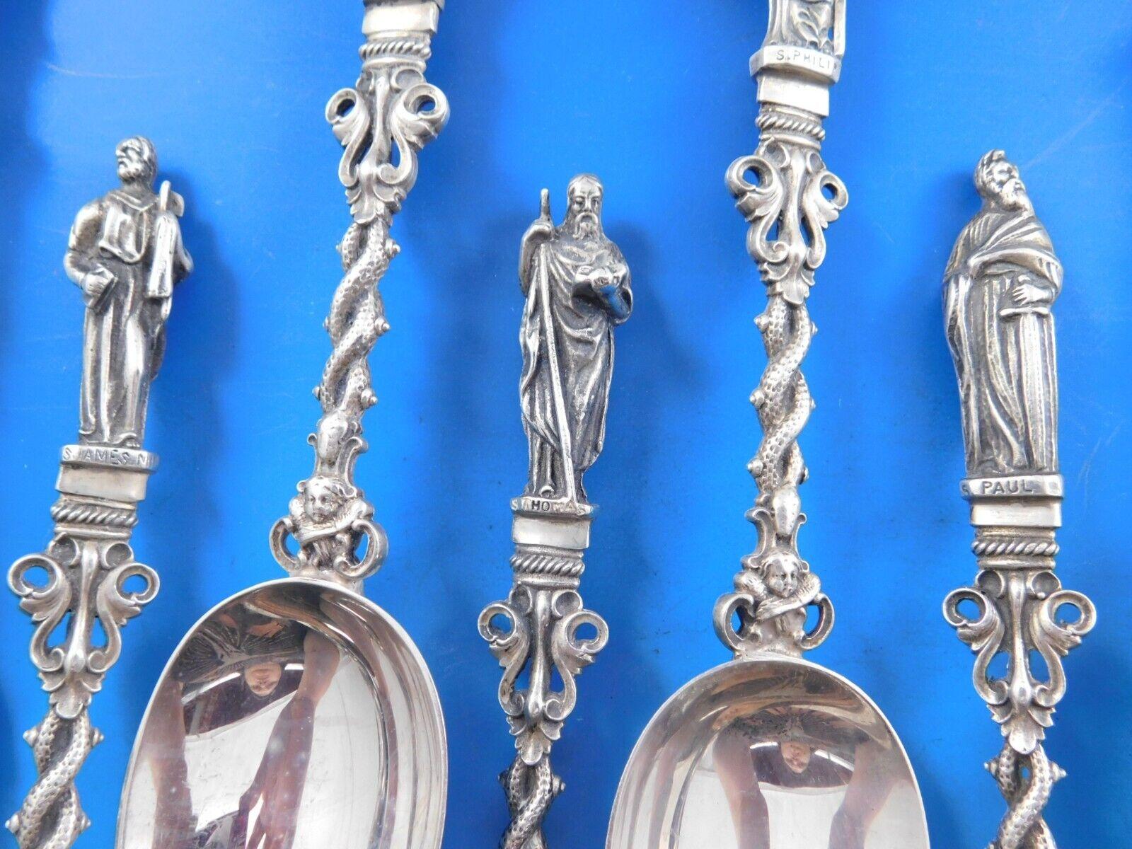 Juego de cubiertos de plata de ley Apóstoles by Gorham 13 piezas Grande en venta 2