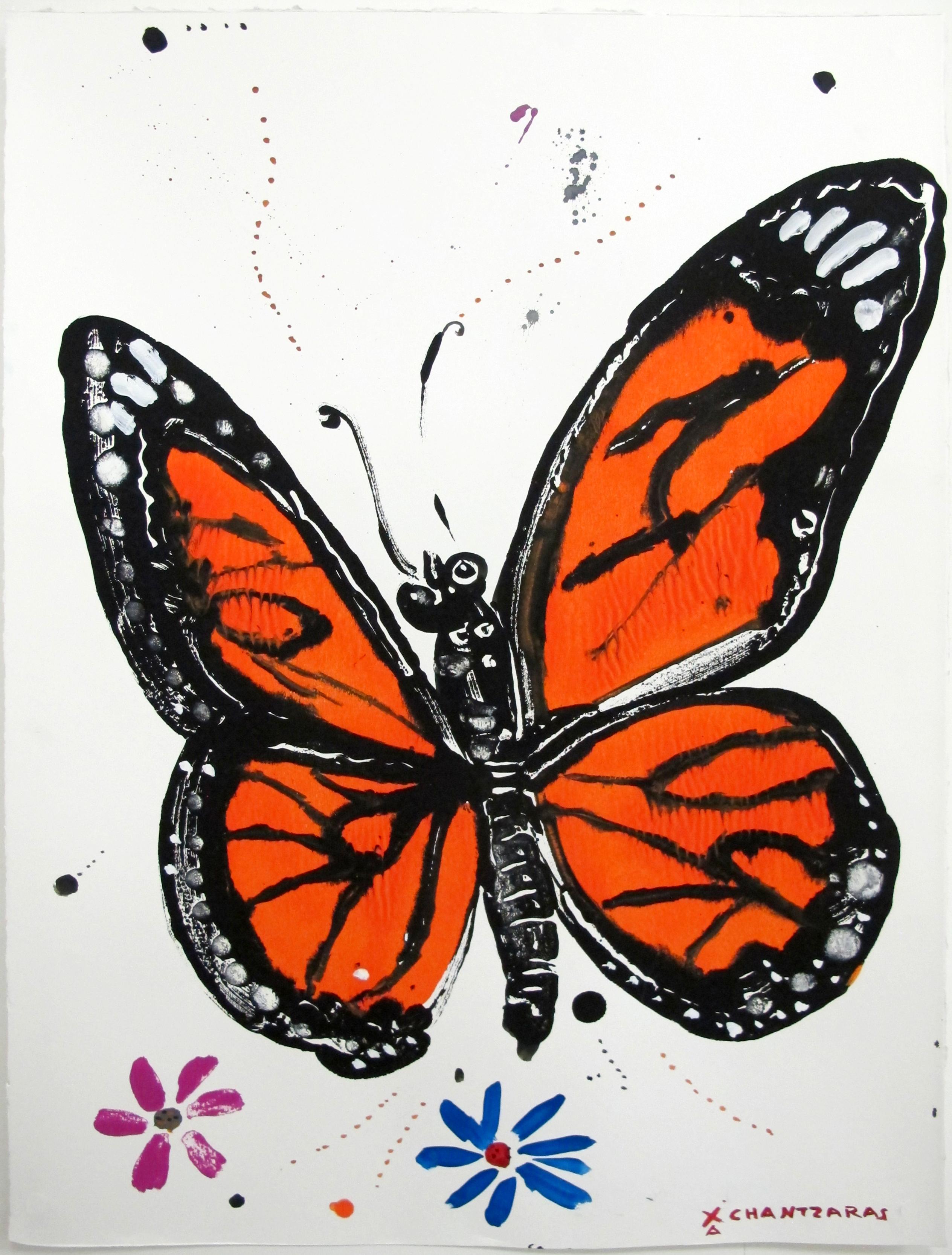 "Psychi 3" from The Soul series, Pop contemporary Monarch Butterfly painting