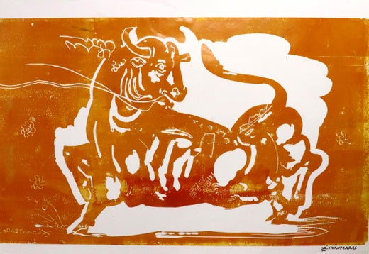 Apostolos Chantzaras Taurus Mythological Animal Strong Yellow