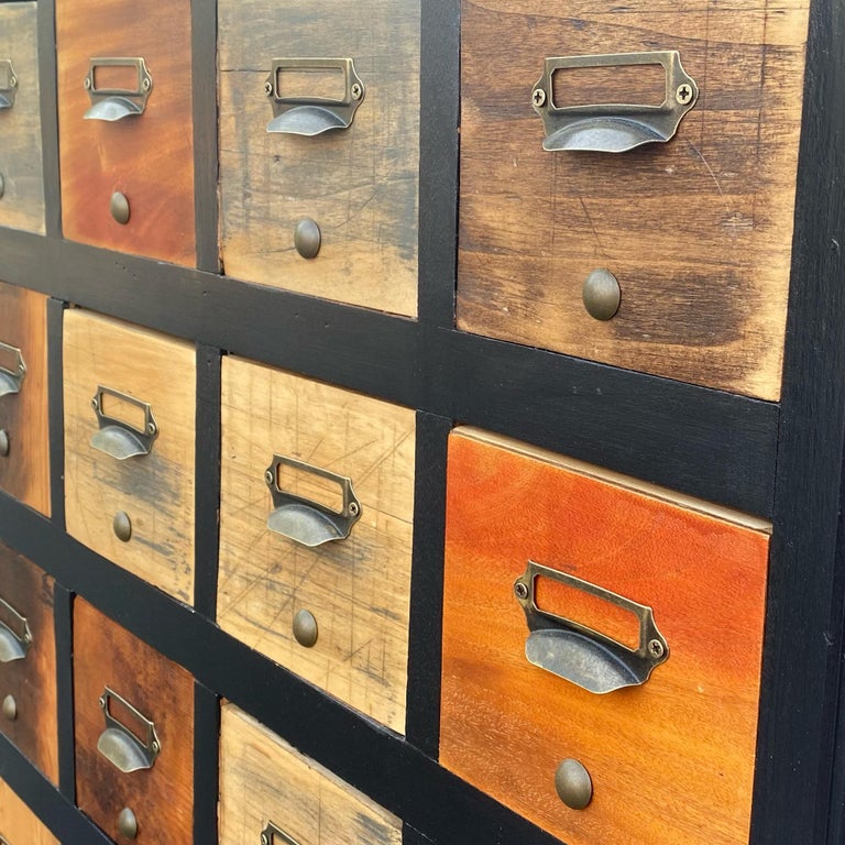 Apothecary / Card Catalogue from Reclaimed Wood For Sale at