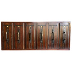 Apothecary Cabinet, Early 20th Century, Vertical Drawers with 113 Glass Bottles
