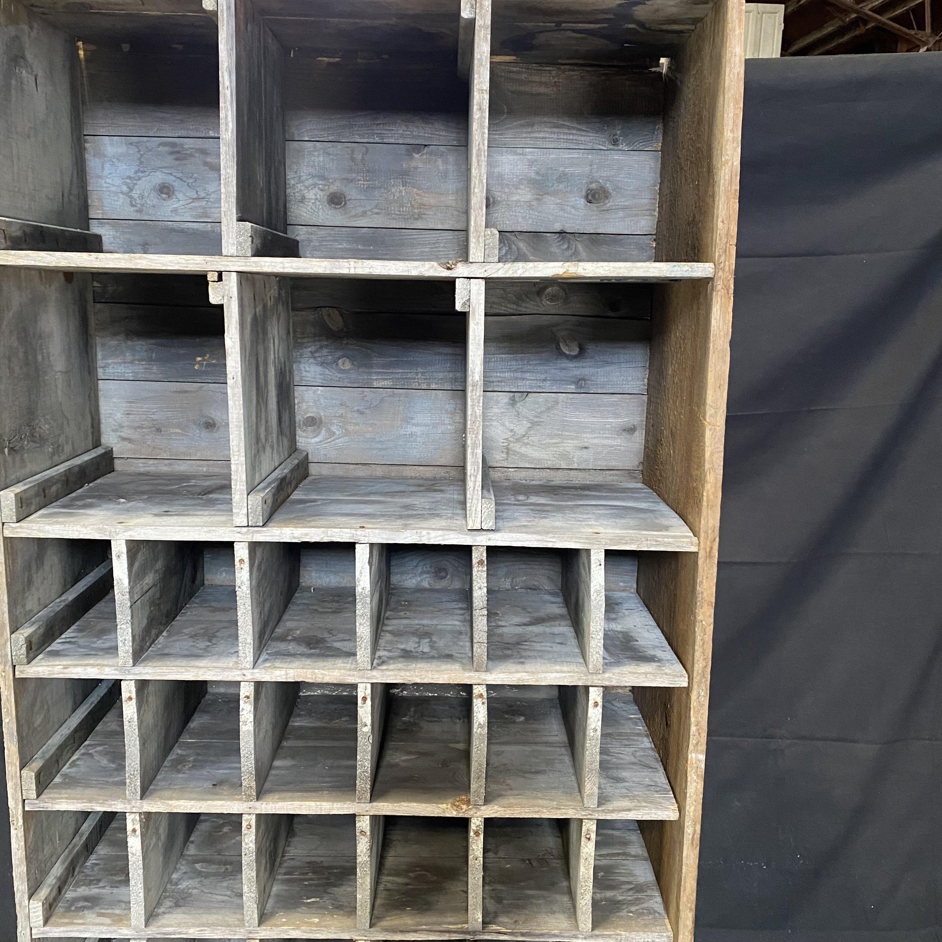 Reclaimed Wood Apothecary Cabinet with Thirty Six Compartments #5604 For Sale