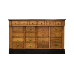 Antique Apothecary Chest of Drawers, Solid Oak, Late 19th Century