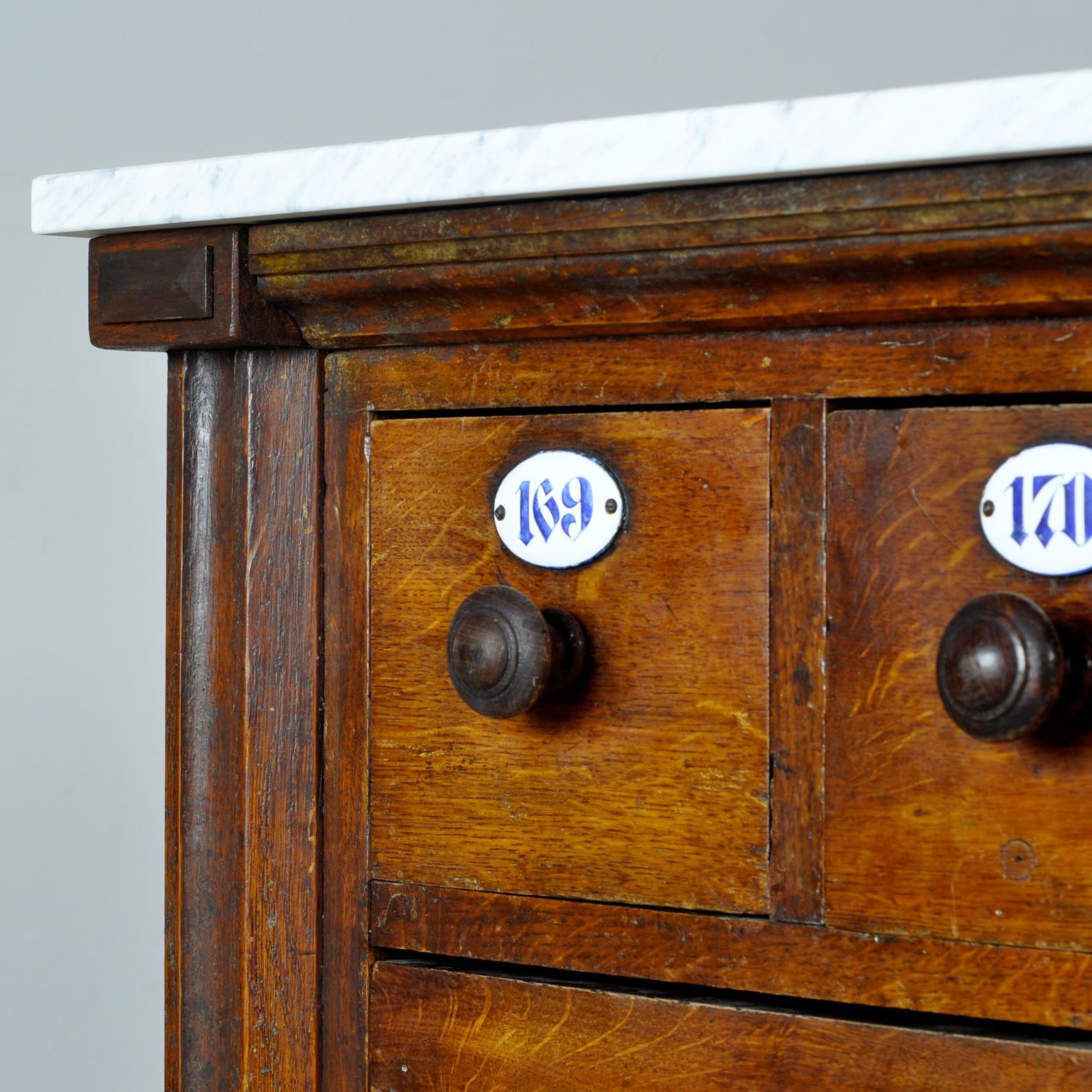 Apothecary Chest of Drawers with Marble Top, 1930s 2