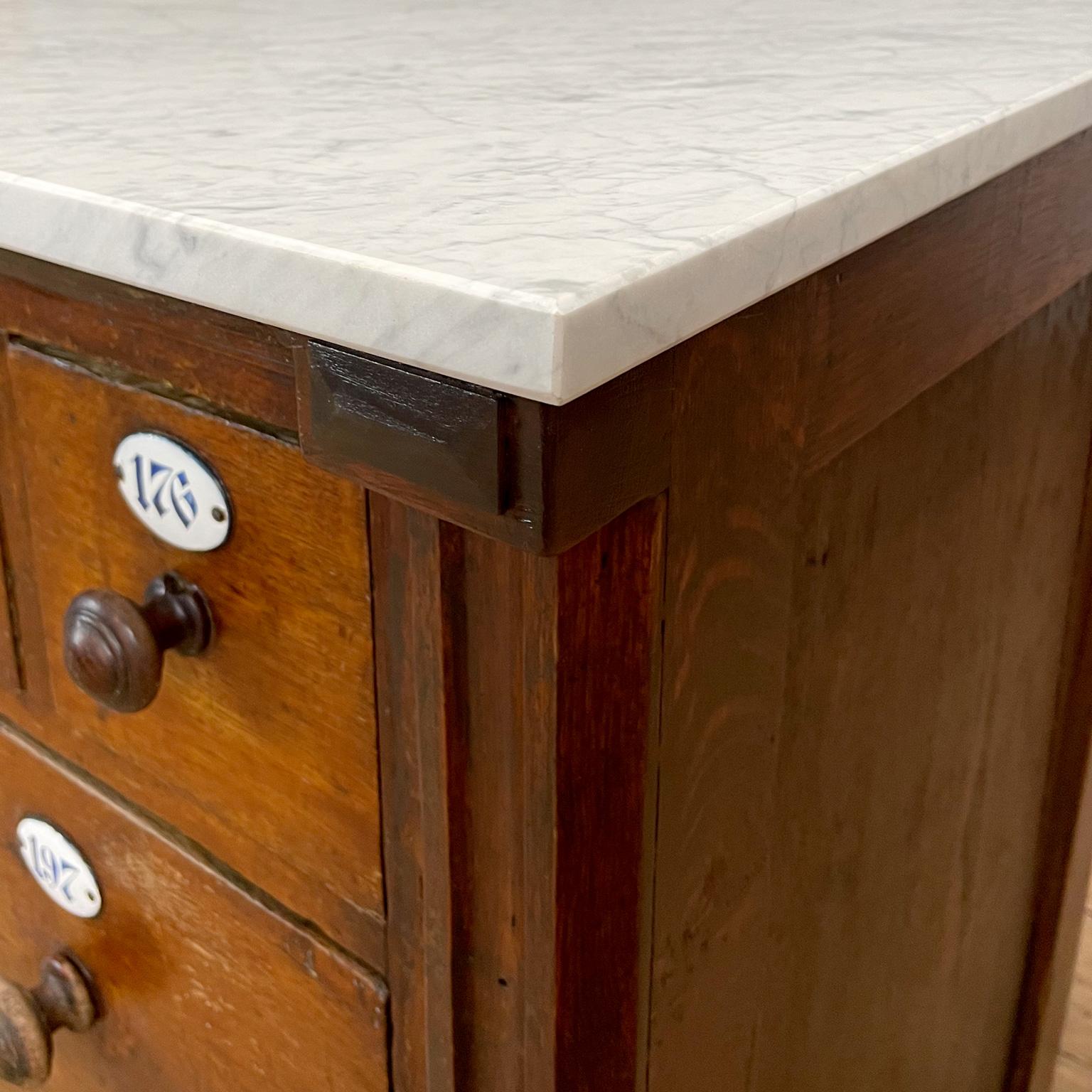 Apothecary Chest of Drawers with Marble Top, 1930s 4