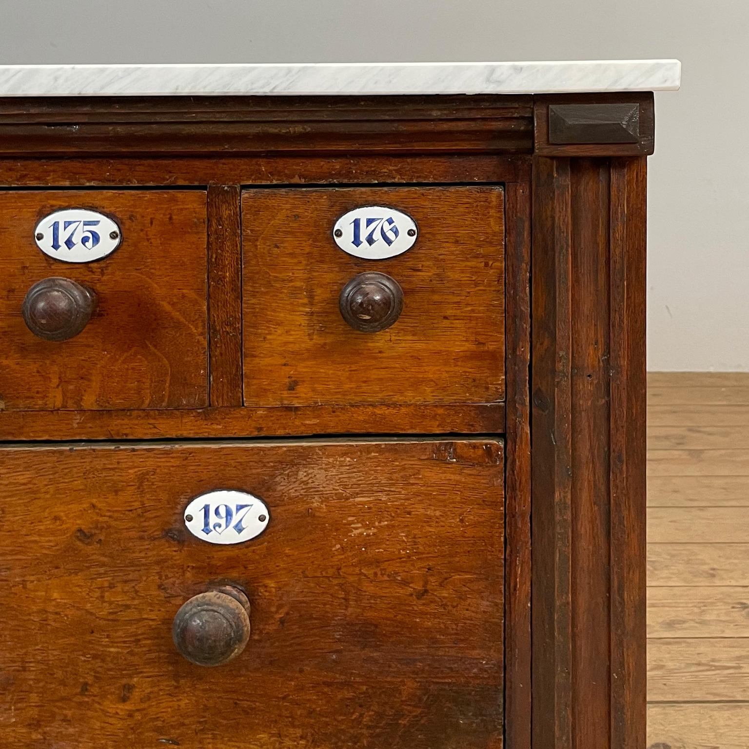 Apothecary Chest of Drawers with Marble Top, 1930s 6