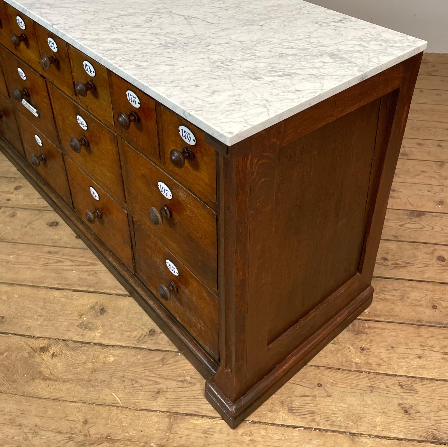 Apothecary Chest of Drawers with Marble Top, 1930s 8