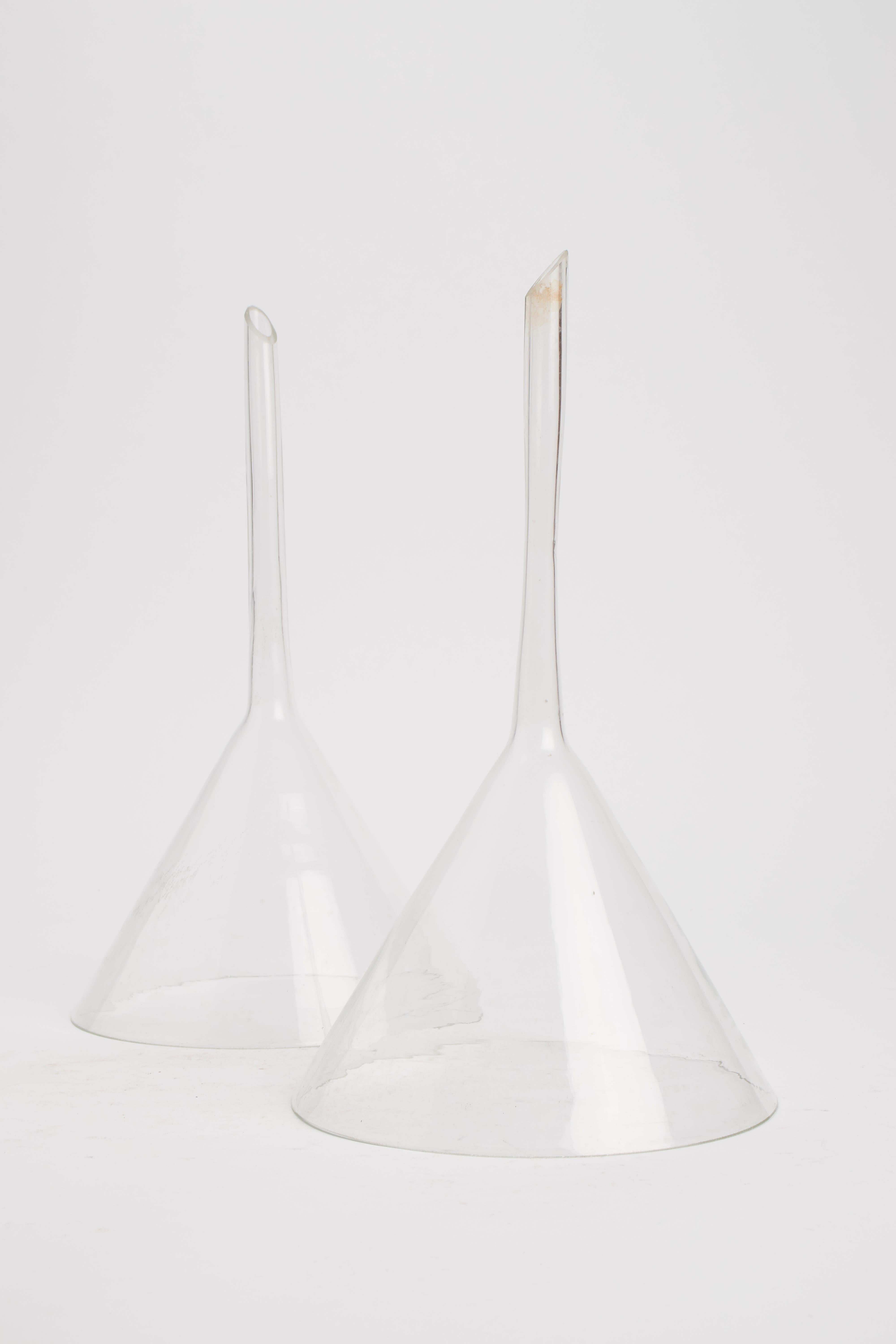 Italian Apothecary glass funnels, Italy 1800. For Sale