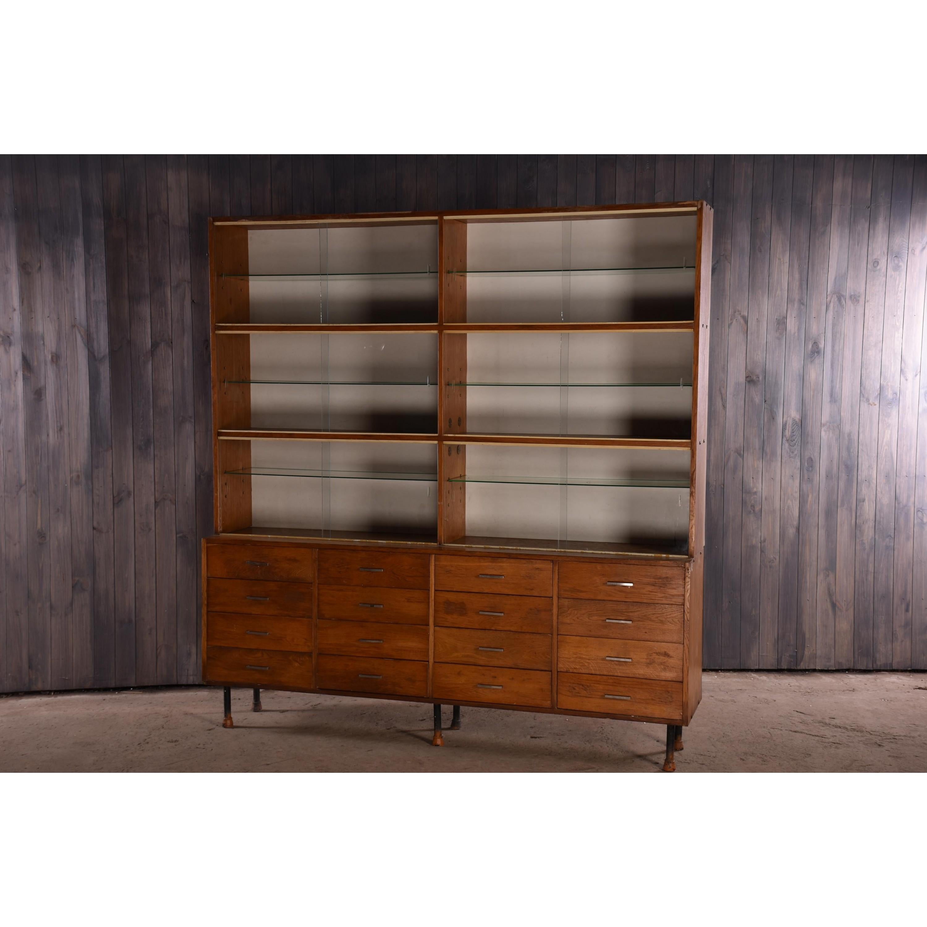 Mid-20th Century Apothecary Haberdashery Display Cabinet circa 1930s Number 12