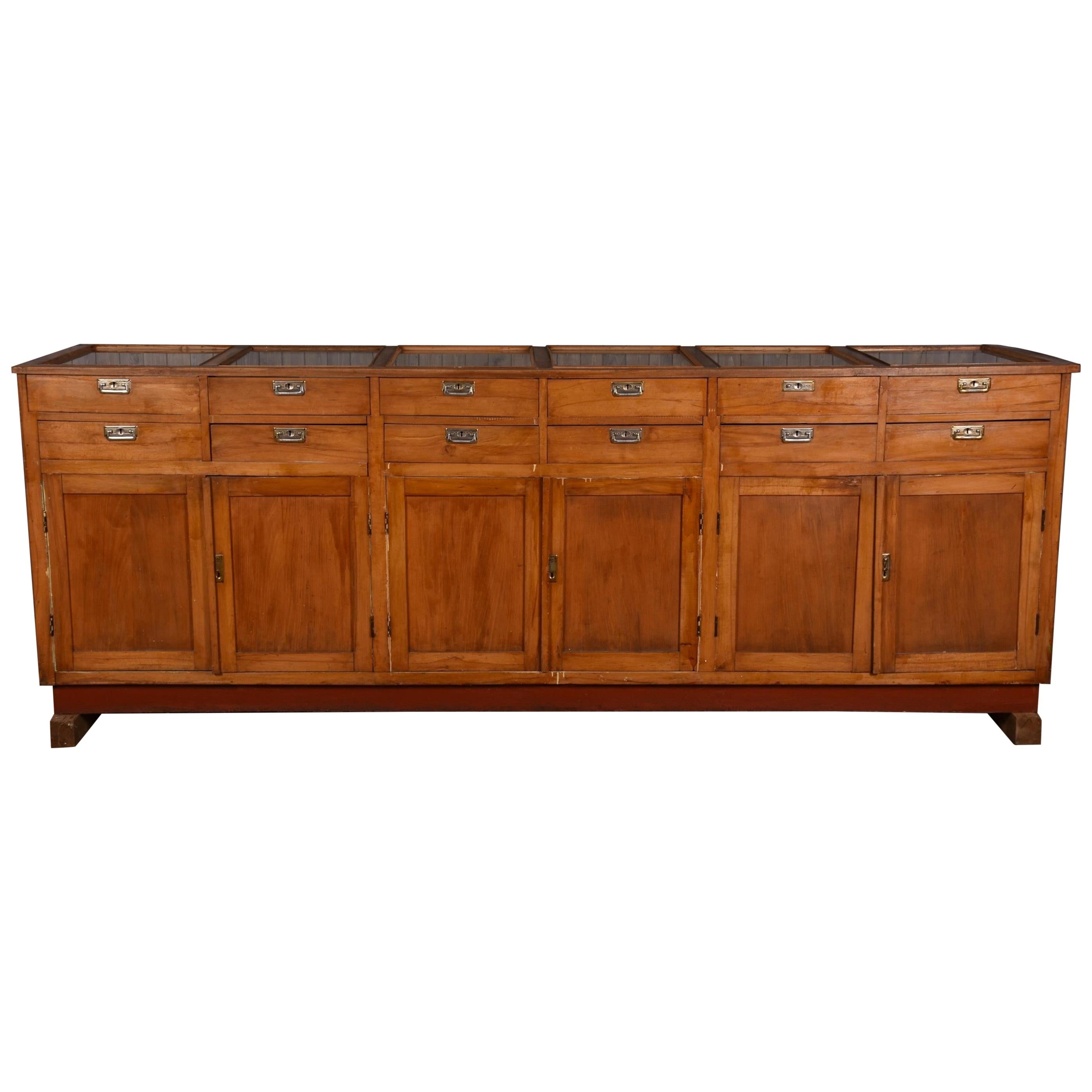 Apothecary Haberdashery Display Counter Sideboard circa 1930s Number 13